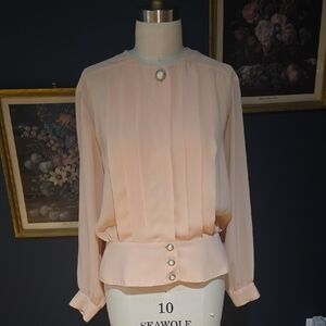 Elegant Blush Button-Down Blouse